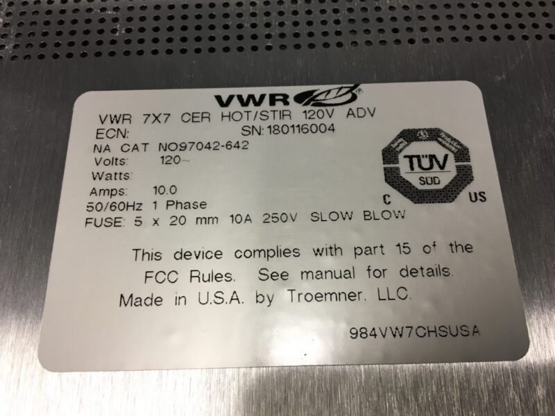 VWR 7X7 hotplate stirrer - Image 2