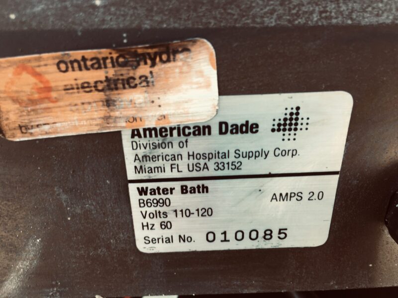 American Dade model 86990 waterbath - Image 3